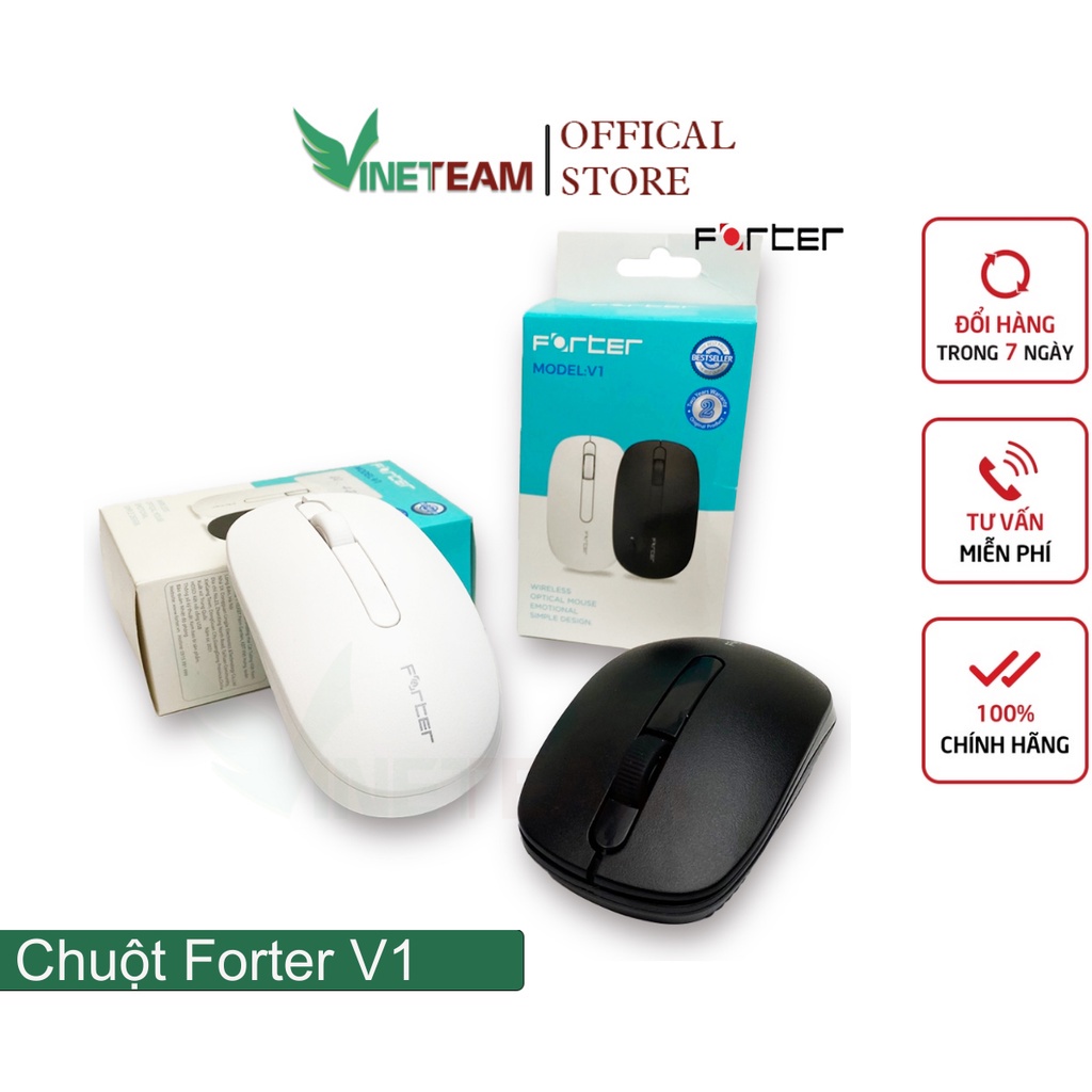 [Bảo Hành 2 Năm] Chuột Không Dây Vinetteam Forter V1 (Màu Đen-Trắng) - Hàng Chính Hãng -4734