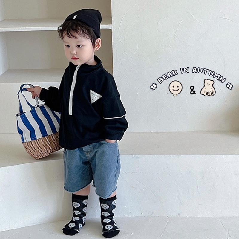 Set 3 Đôi Tất Ống Cỡ Vừa Hình Gấu Và Bong Bóng MSW-47 2022 Dễ Thương Cho Bé Trai 3 Cặp / Túi S / M / L / XL 1-12 Tuổi