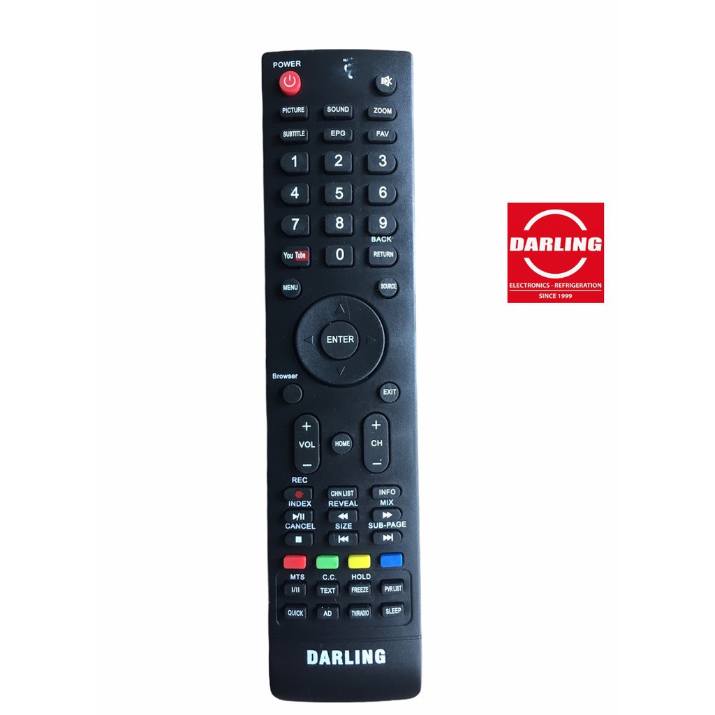Điều khiển tivi Darling nút Youtube mé bên trái  loại tốt theo máy