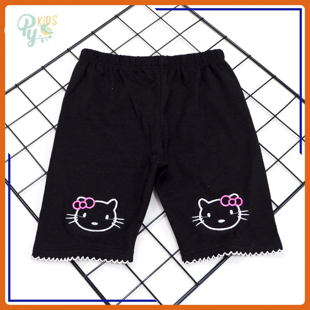 Quần legging lửng/ Quần ôm lở cotton chính phẩm hàng đẹp, thêu lai cho bé gái size 5-25 kg