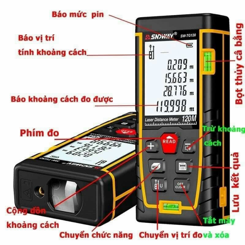 Máy đo khoảng cách thước laser SNDWAY 50m,70m,100m