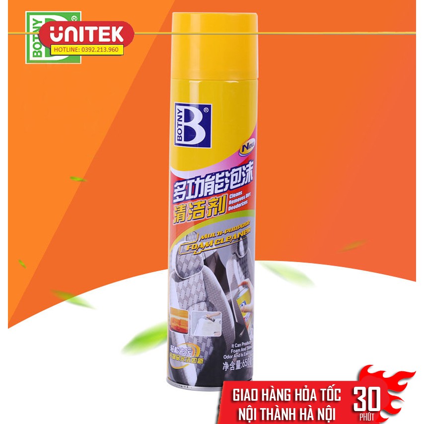 XỊT TẨY VỆ SINH GHẾ XE Ô TÔ Đa Năng Cao Cấp BOTNY 650ML