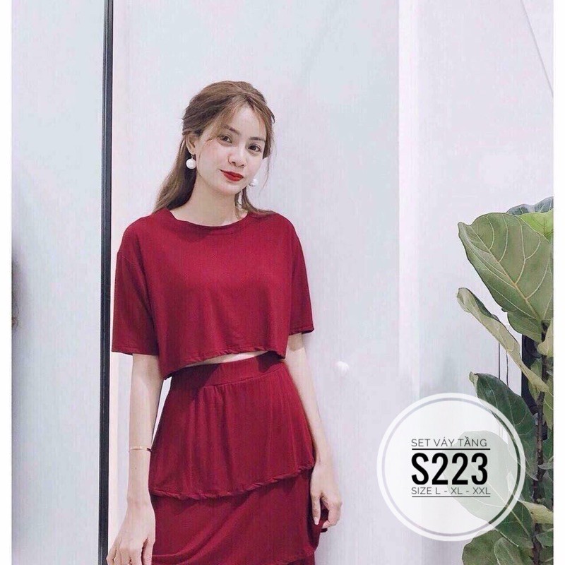 Bigsize Set váy tầng S223