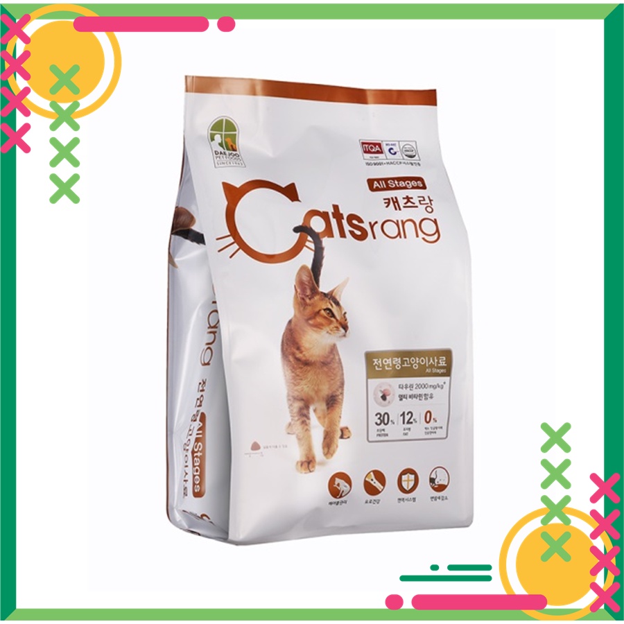 [GIÁ SẬP SÀN– HÀNG CHÍNH HÃNG] [2kg] Thức ăn cho mèo mọi lứa tuổi Catsrang– cam kết hàng chuẩn, đảm bảo tiêu chí 6 không