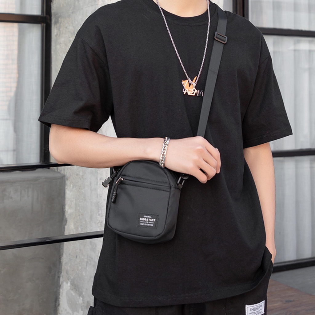 Túi Đeo Chéo Mini Unisex Nam Nữ Basic Messenger Mini Bag Nhỏ Gọn Tiện Dụng Đeo Vai Đi Chơi S001 Freeship - The Black Box