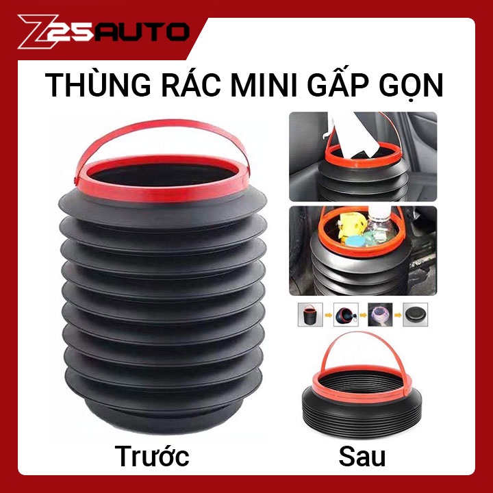 Thùng rác mini gấp gọn tiện ích cho xe ô tô và gia đình