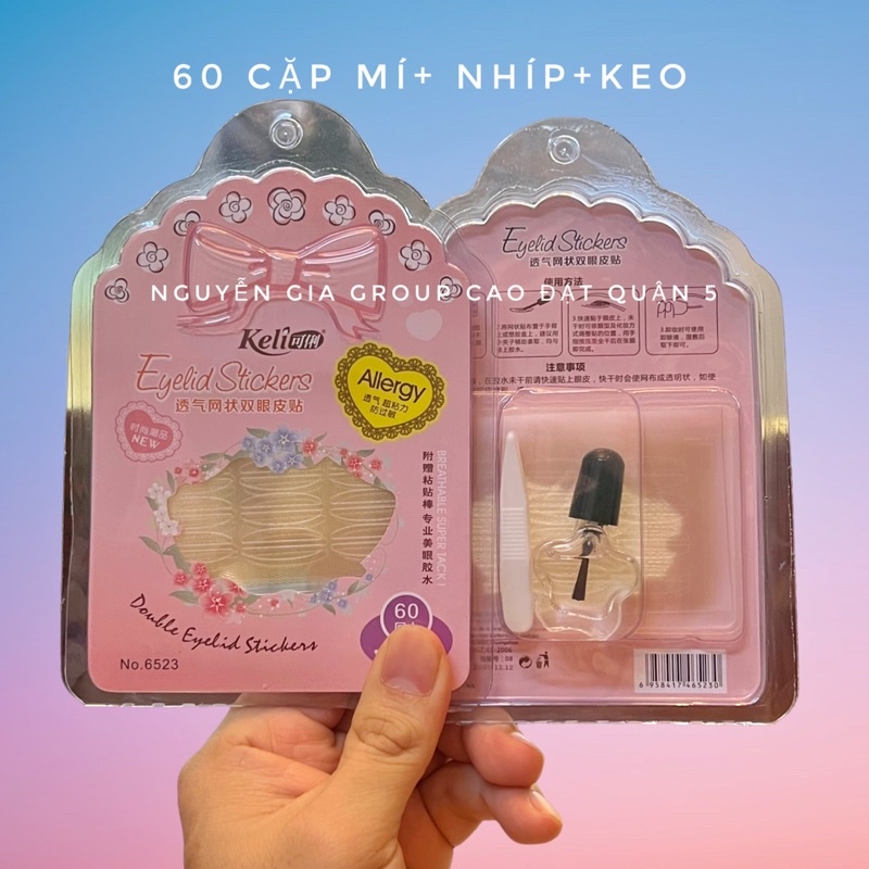 Kích mí, dán mí lưới ren sẵn keo (120 miếng), không lộ, siêu tàng hình (tặng kèm que và nhíp)