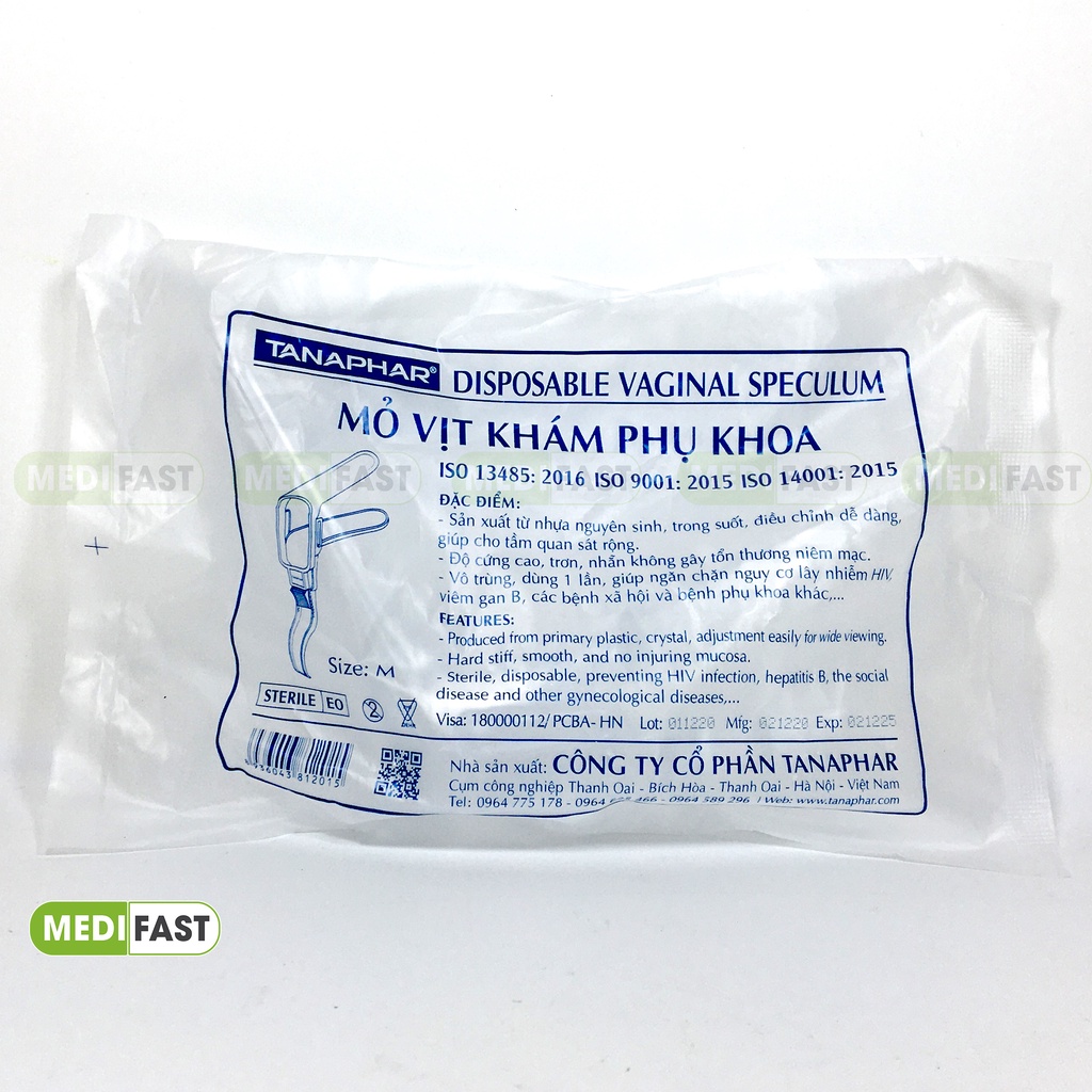 Combo 5 Mỏ vịt nhựa khám phụ khoa - Tiệt trùng - An toàn