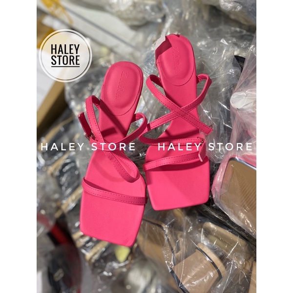 Giày sandal nữ HALEY STORE khoét eo thời trang quai ngang dây mảnh cài chéo mẫu mới tiện lợi rẻ bền đẹp tiểu thư cá tính