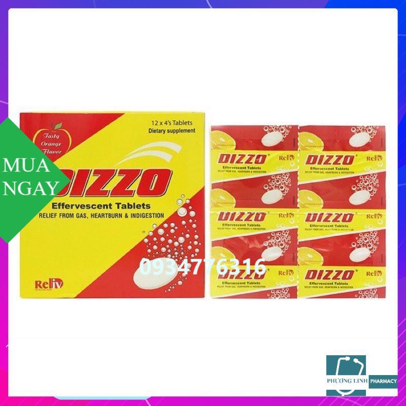 Viên sủi Dizzo chống đầy hơi và ợ hơi do rối loạn tiêu hóa, hộp 48 viên