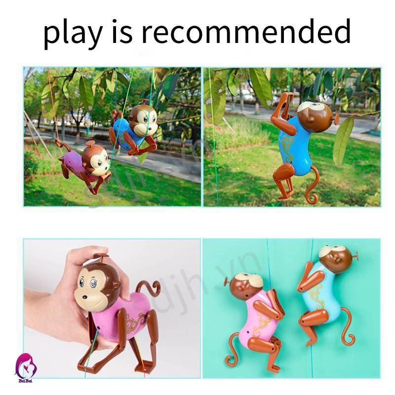 Đồ Chơi Khỉ Leo Trèo Tương Tác Với Dây Kéo Và Móc Vui Nhộn Cho Bé