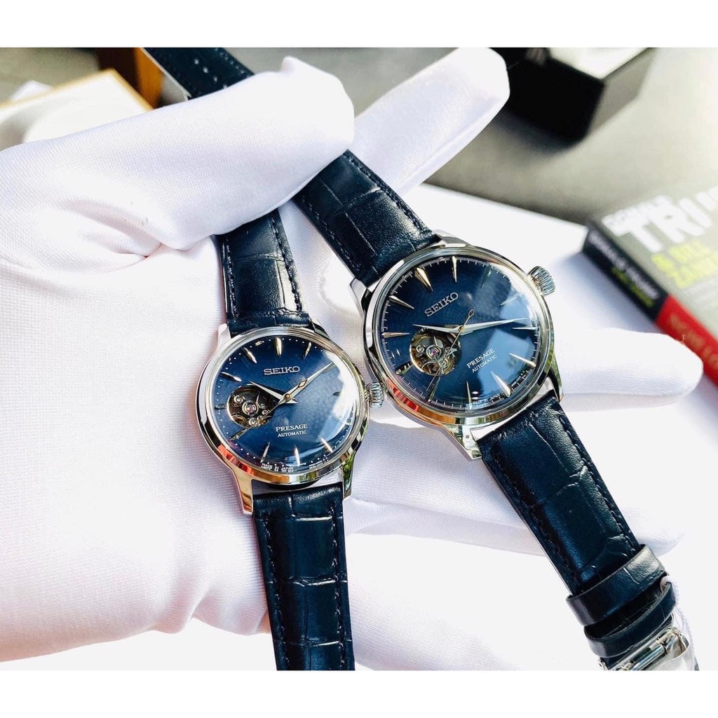 Đồng hồ cặp đôi nam nữ Seiko Automatic Presage Cocktail Time Stinger SSA405J1 & SSA875J1