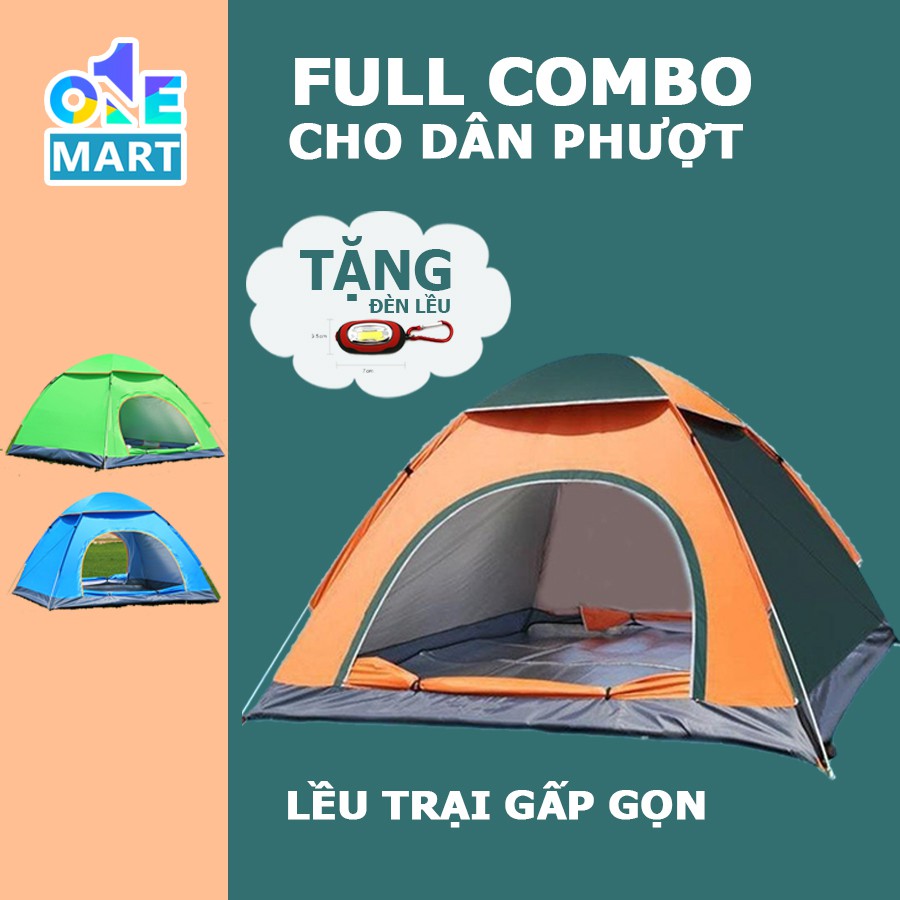 Lều cắm trại lều phượt tự bung Onemart gấp gọn dễ dàng, chống nước lều dã ngoại 3-5 người