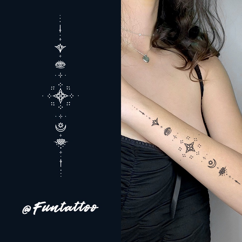 Hình xăm CHỮ dán tạm thời unisex 18 x 6 cm chống thấm nước có thể kéo dài đến 15 ngày JIAMIN Magic Tattoo