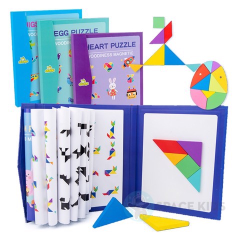 ĐỒ CHƠI XẾP HÌNH GỖ TƯ DUY TANGRAM 7 MẢNH ĐỒ CHƠI GỖ THÔNG MINH