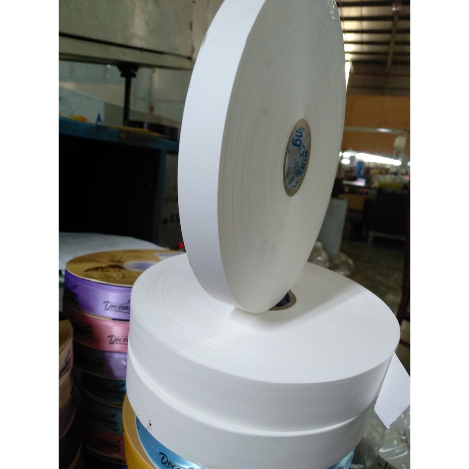 Cuộn giấy giặt là rộng 2 cm, giấy in dai chịu nước - cuộn giấy vải in nhãn mác