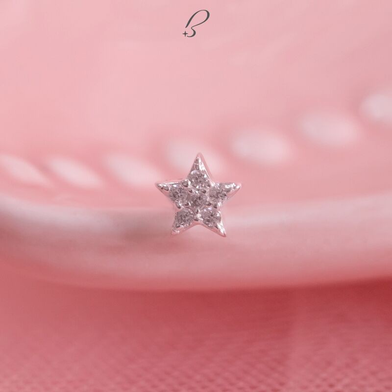 (MỘT CHIẾC) Bông tai bạc nữ BLINGIT hình ngôi sao đá phong cách trang sức khuyên tai bạc 925 Ý kiểu dễ thương - BIBT482