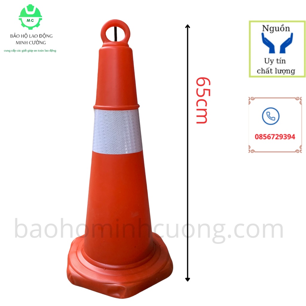 Cọc tiêu nhựa thương hiệu Nhật Quang đỏ phản quang trắng 3 kích thước