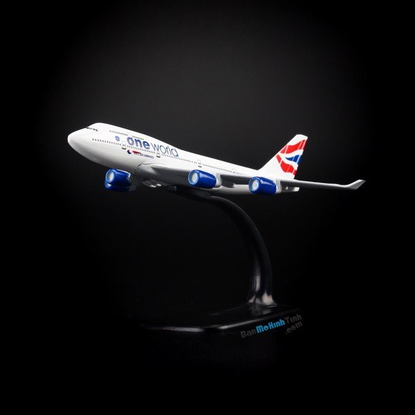 Mô hình máy bay One World British Airways Boeing B747 16cm Everfly