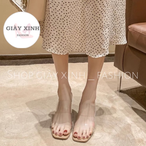Giày cao gót quai meka siêu xinh gót vuông 7 phân Mã T423