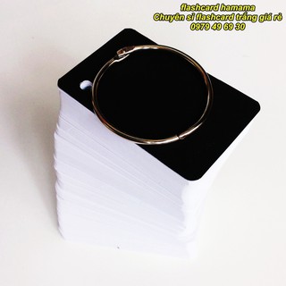 10 xấp- 1000 thẻ flashcard trắng bo góc kèm khoen + BÌA CỨNG 3D