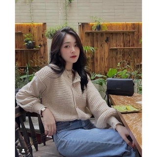 Áo Cardigan Crop top len