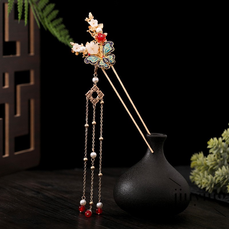 GETNOIVAS BUTTERFLY Bộ Phụ Kiện Cài Tóc Phong Cách Trung Hoa Cho Bé Gái