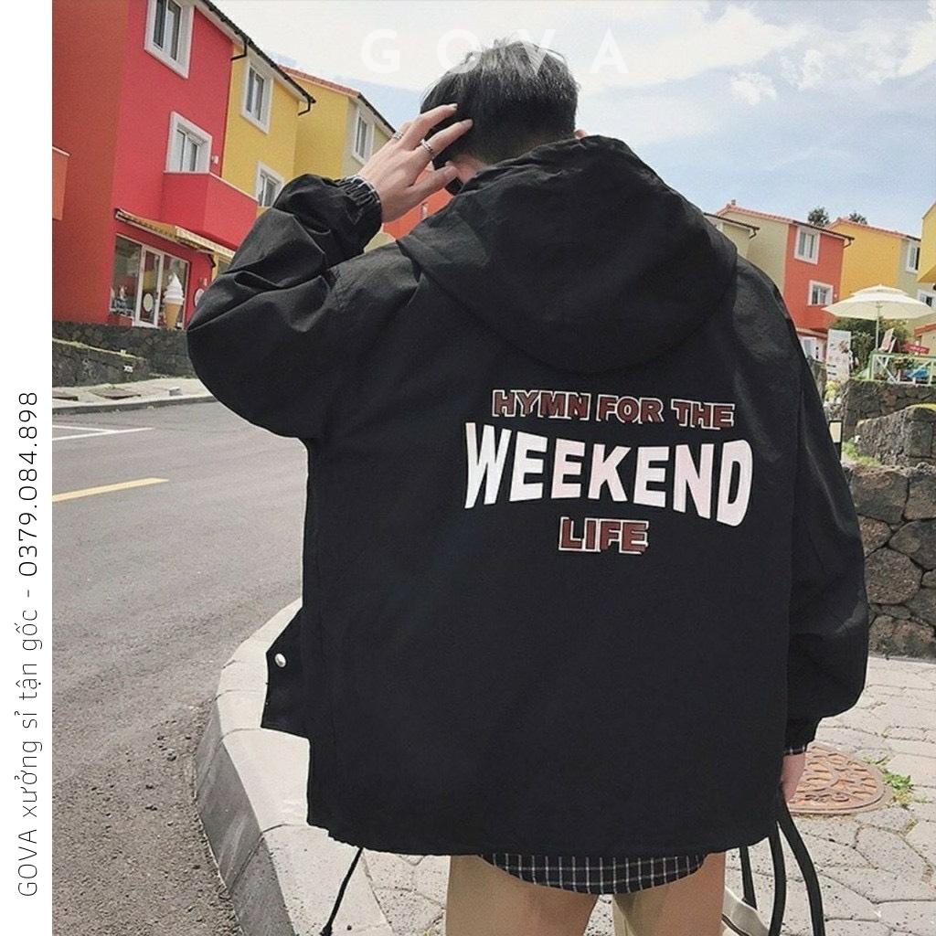 Áo khoác dù Weekend Life nam nữ form rộng Unisex 2 lớp Chống Nắng Siêu Hot ulzzang Jacket Bomber GOVA