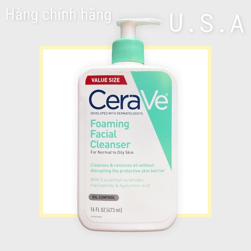 Sữa rửa mặt CeraVe Mỹ