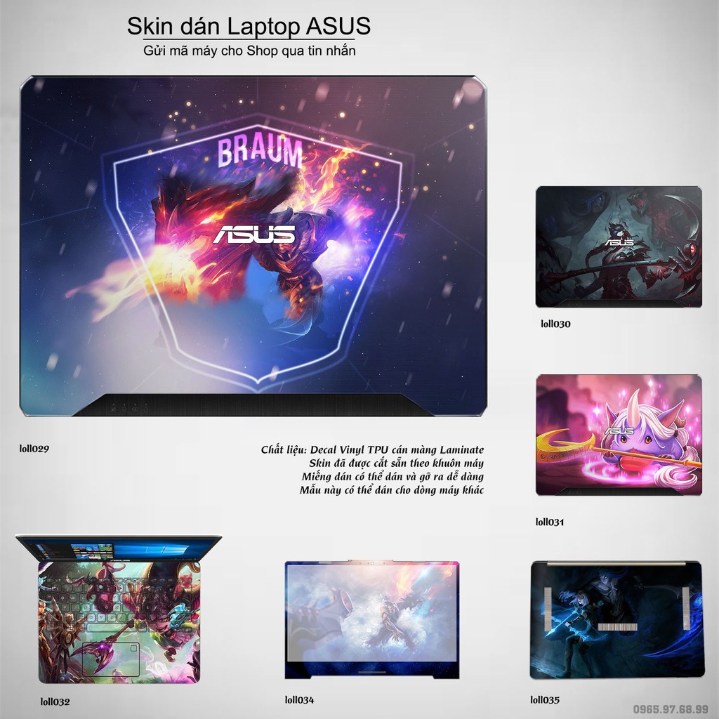 Skin dán Laptop Asus in hình Liên Minh Huyền Thoại nhiều mẫu 4 (inbox mã máy cho Shop)