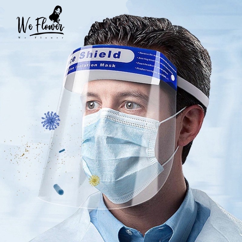 Tấm che mặt WE FLOWER trong suốt gọn nhẹ chống sương mù bảo vệ cho người lớn và trẻ em