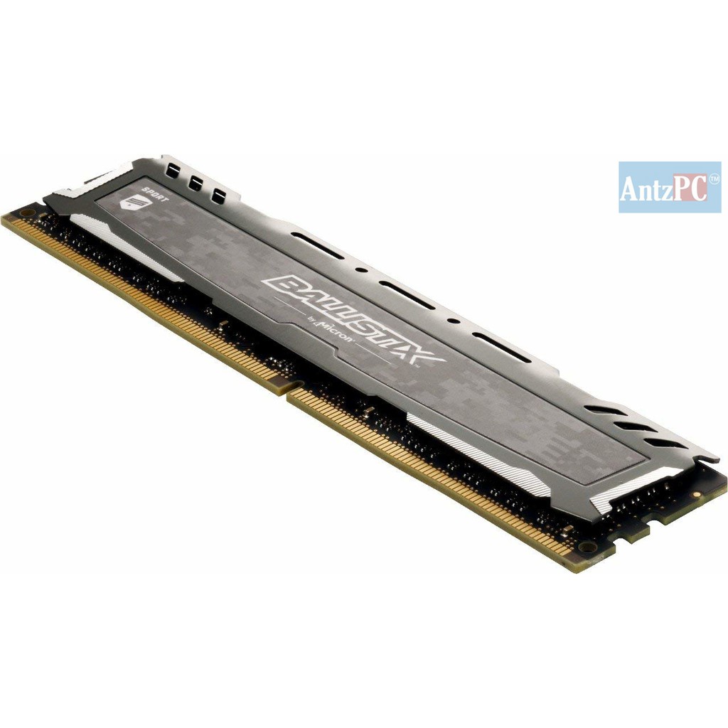 [MICRON E-DIE] RAM Máy tính PC Crucial Ballistix 16GB(8GBx2) 3000 MHz (PC4-24000) CL15 DDR4 - Xám [Hàng nhập khẩu US]