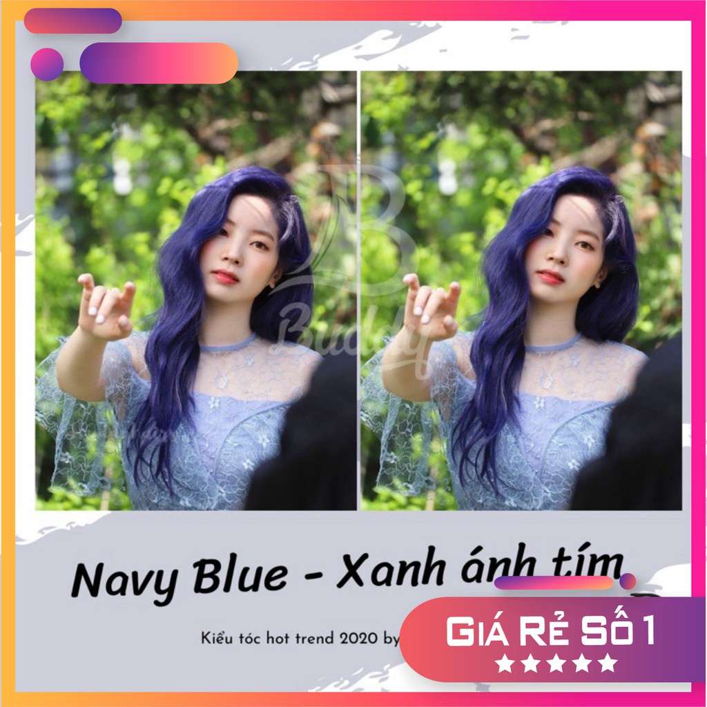 Thuốc nhuộm tóc màu Xanh ánh tím / Navy Blue được tặng kèm 1 Thuốc tẩy tóc của Buddyhairs, Buddy.hairs