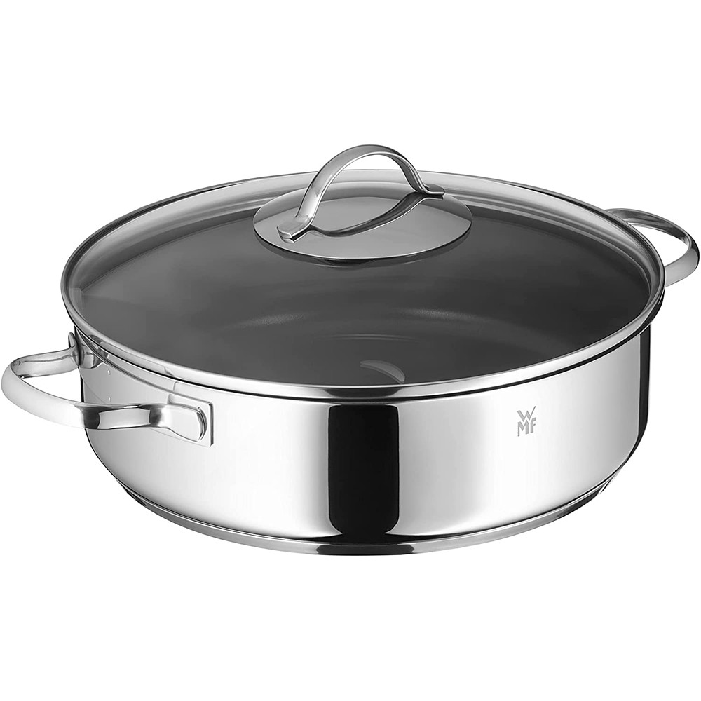 Nồi chảo chống dính WMF 28 cm có vung đáy 3 lớp tay thép Cromargan không gỉ [nhập Đức chính hãng]