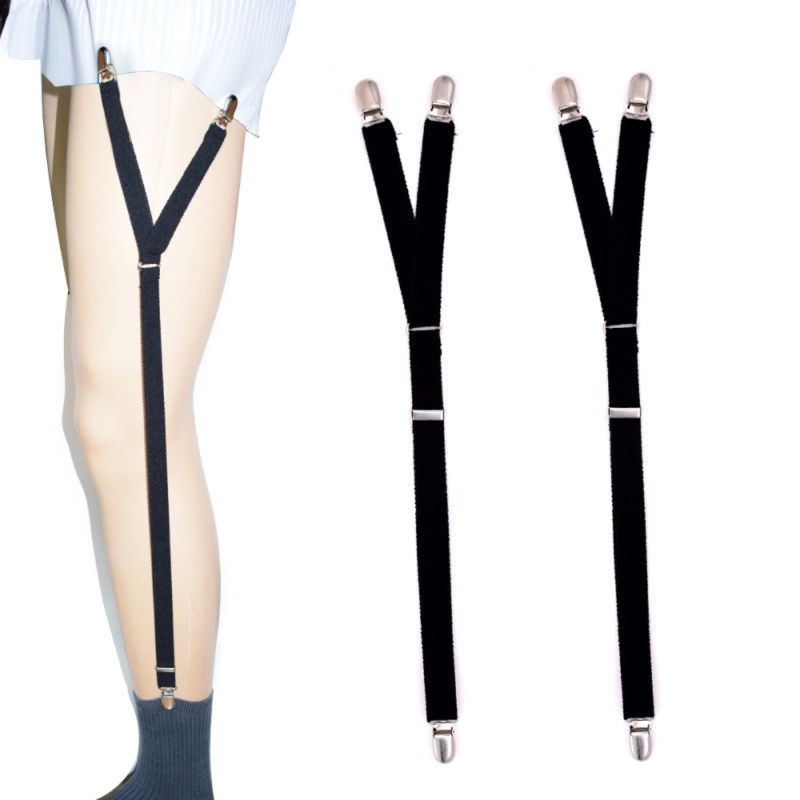 Set 2 Dây Đai Quần Chữ Y Co Giãn Khóa Kẹp Giữ Áo Sơ Mi Chống Trượt
