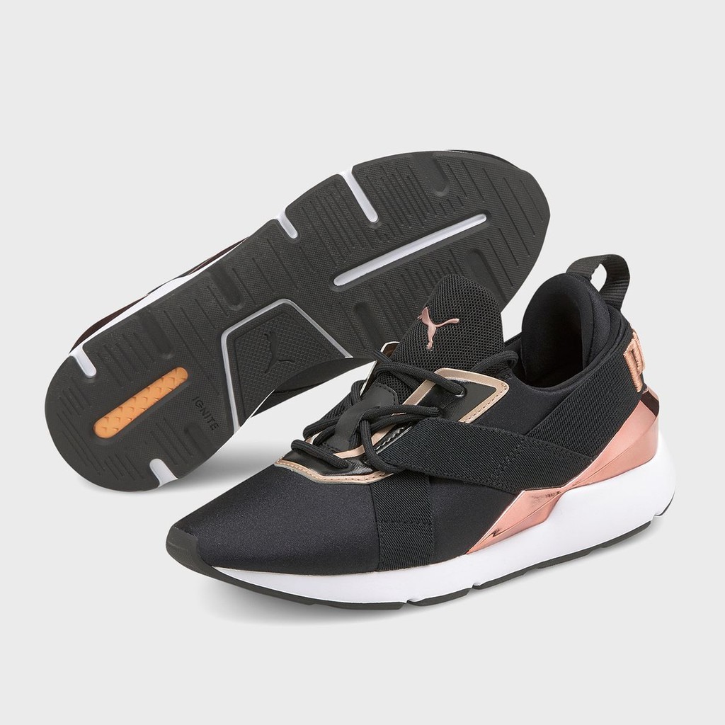 Giày Puma Nữ Chính Hãng FREESHIP Muse X-3 Metallic Black Rose Gold - Giày Sneaker Thể Thao Siêu Hot 2021