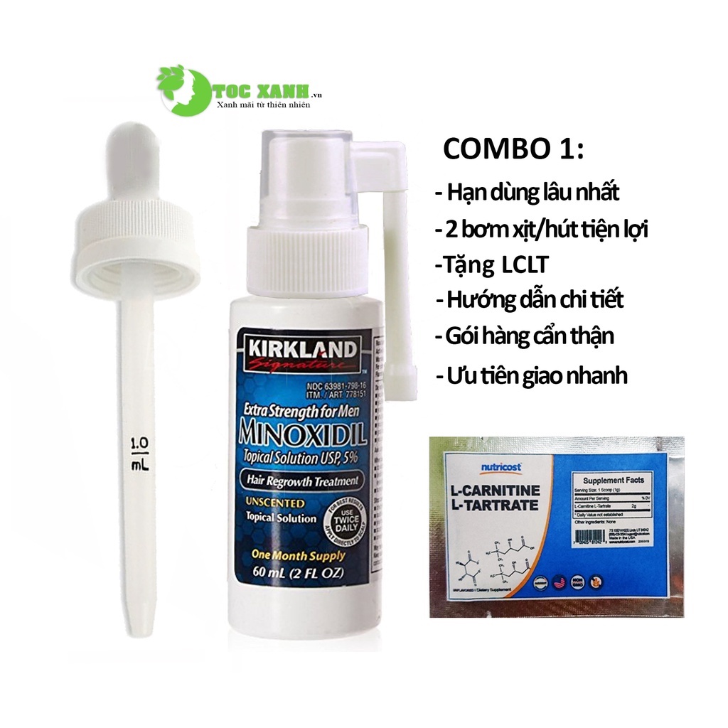 [HÀNG TUYỂN] Tinh chất bôi tóc Kirkland 5% dung dịch chính hãng Costco, giúp mọc tóc, mày, râu và ngăn rụng, hói cho nam