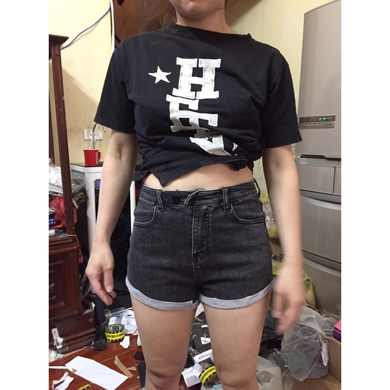 Quần short Jeans nữ cạp cao GẬP GẤU quần đùi sooc bò lưng cao sexy phong cách Hàn Quốc cực chất - MS162