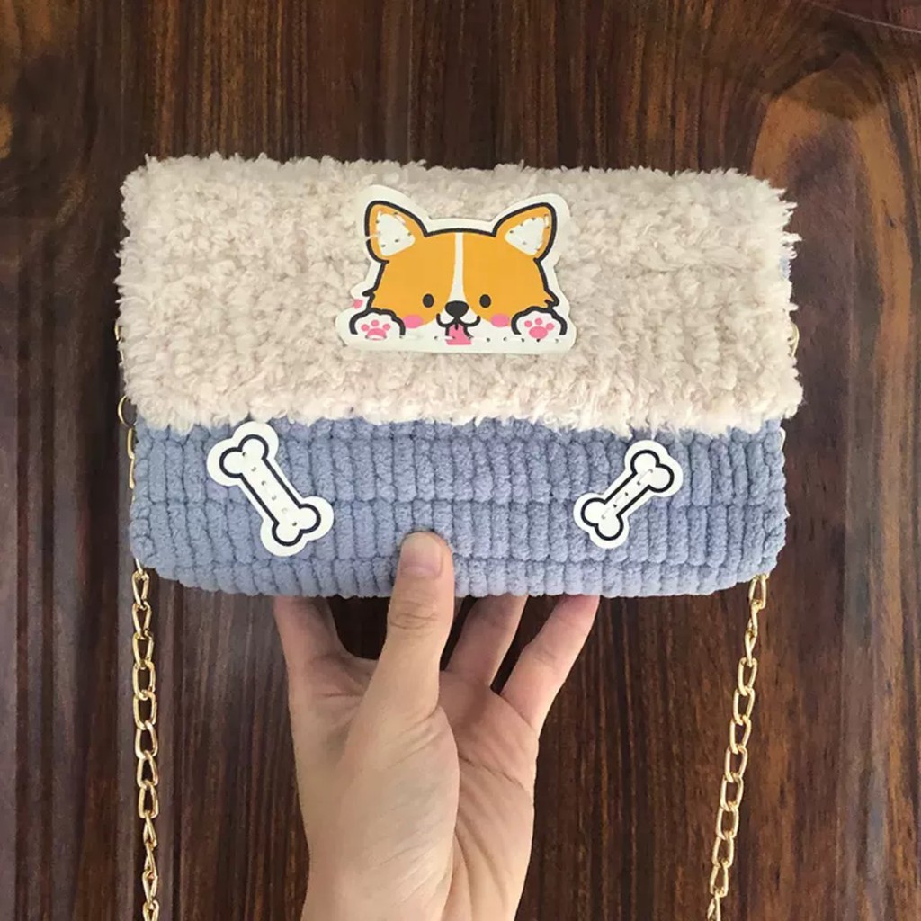 [Có video hướng dẫn] - Túi Handmade Tự Đan Len Phối Màu hot 2021 [Hàng Có Sẵn]