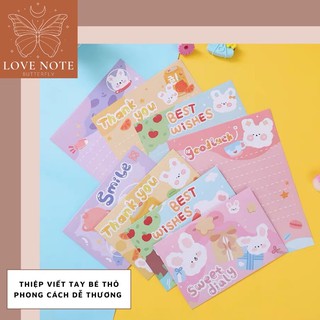 Thiệp, thư tay hình bé thỏ đáng yêu tặng kỷ niệm, sinh nhật, lễ tết, 14/2 8/3 20/10 24/12, noel, cảm ơn
