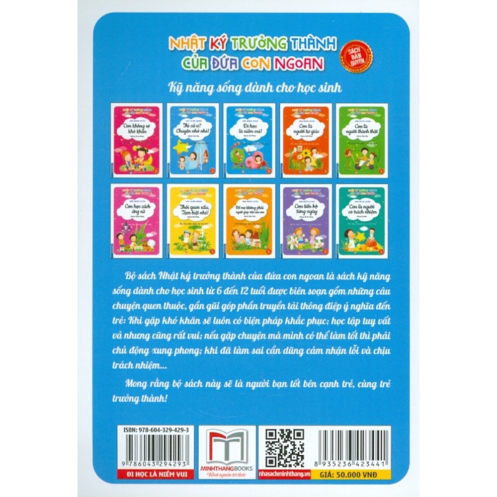 Sách - Nhật Ký Trưởng Thành Của Đứa Con Ngoan - Đi Học Là Niềm Vui! (Kỹ Năng Sống Dành Cho Học Sinh)
