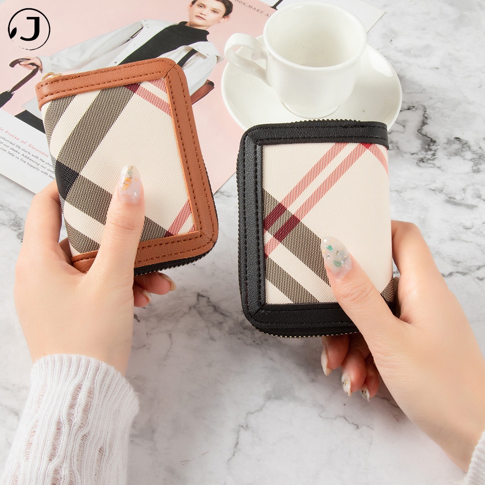 Ví Đựng Thẻ Bằng Da Mini Cầm Tay Nhiều Ngăn Thời Trang Cho Nữ