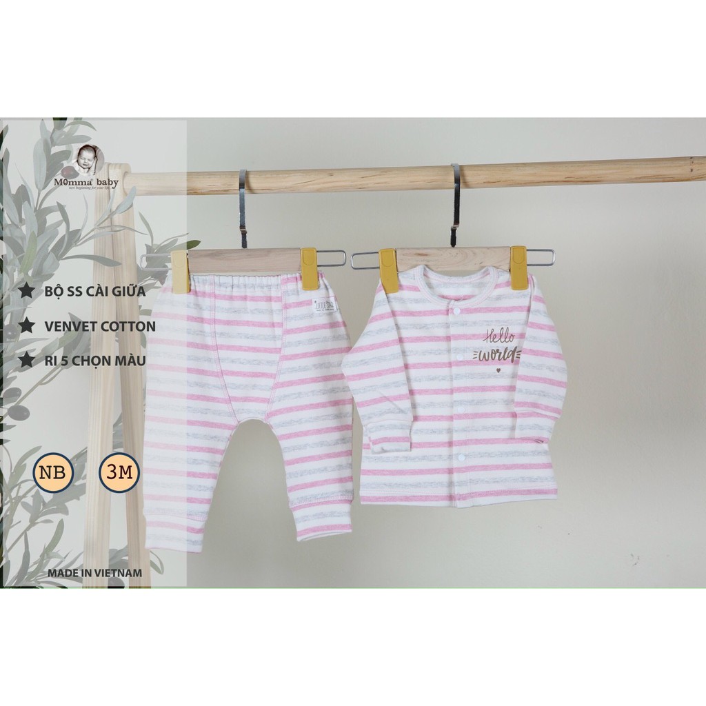Bộ Dài Tay Momma Baby Thu Đông Cho Bé Trai Bé Gái NB - 3M -A10000