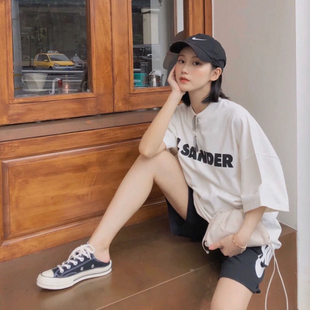 Áo Thun Tay Lỡ Jil Sander, Áo phông nam nữ form rộng 100% cotton