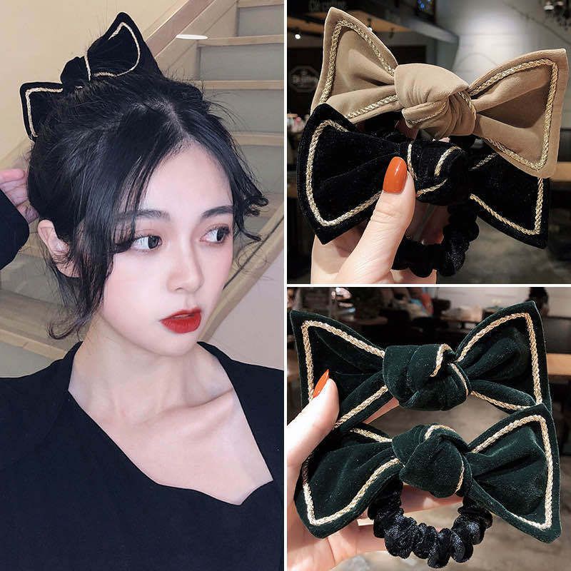 Cài tóc nơ vải nhung, Băng đô cài tóc thời trang nữ