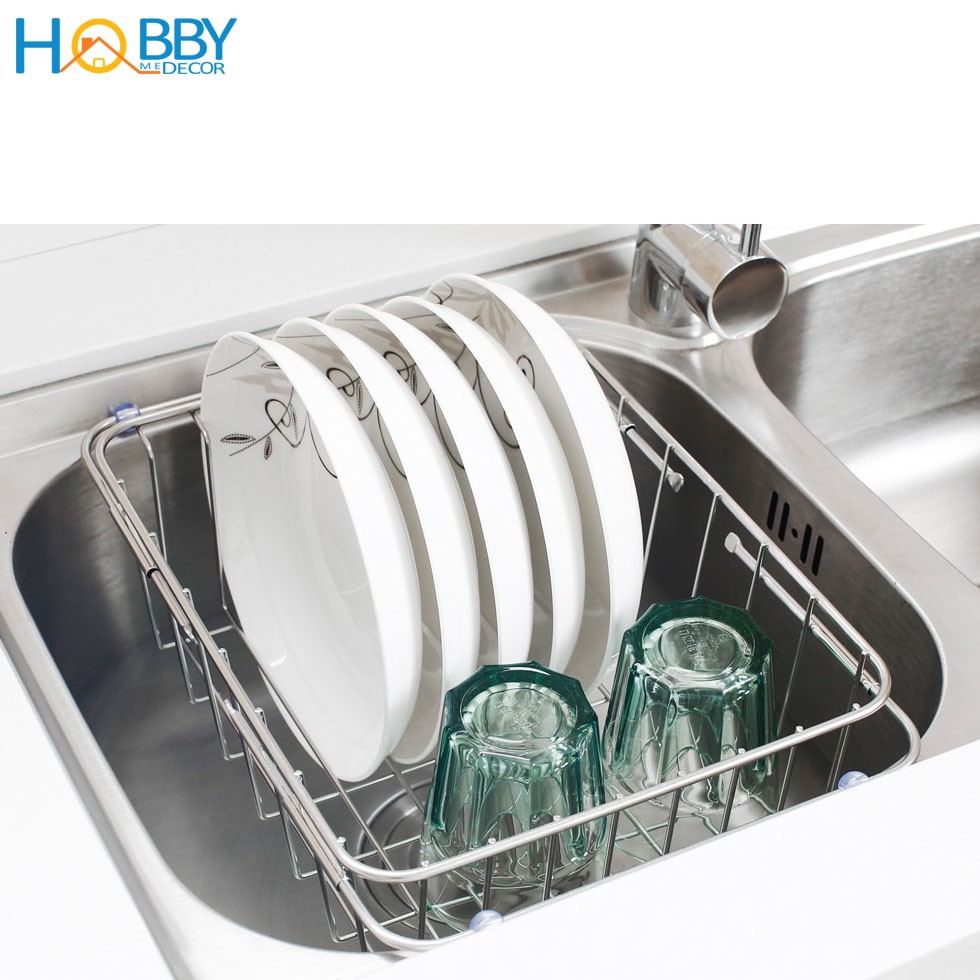 Khay đựng chén đĩa gác trong chậu rửa chén HOBBY Home Decor KDC1 - chuẩn Inox 304 không rỉ và co giãn được | BigBuy360 - bigbuy360.vn
