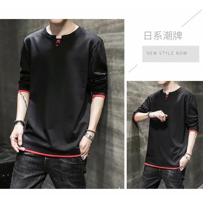 Áo Thun Trơn Tay Dài 5 Màu Phong Cách Hàn Quốc Cho Nam Size M-3XL