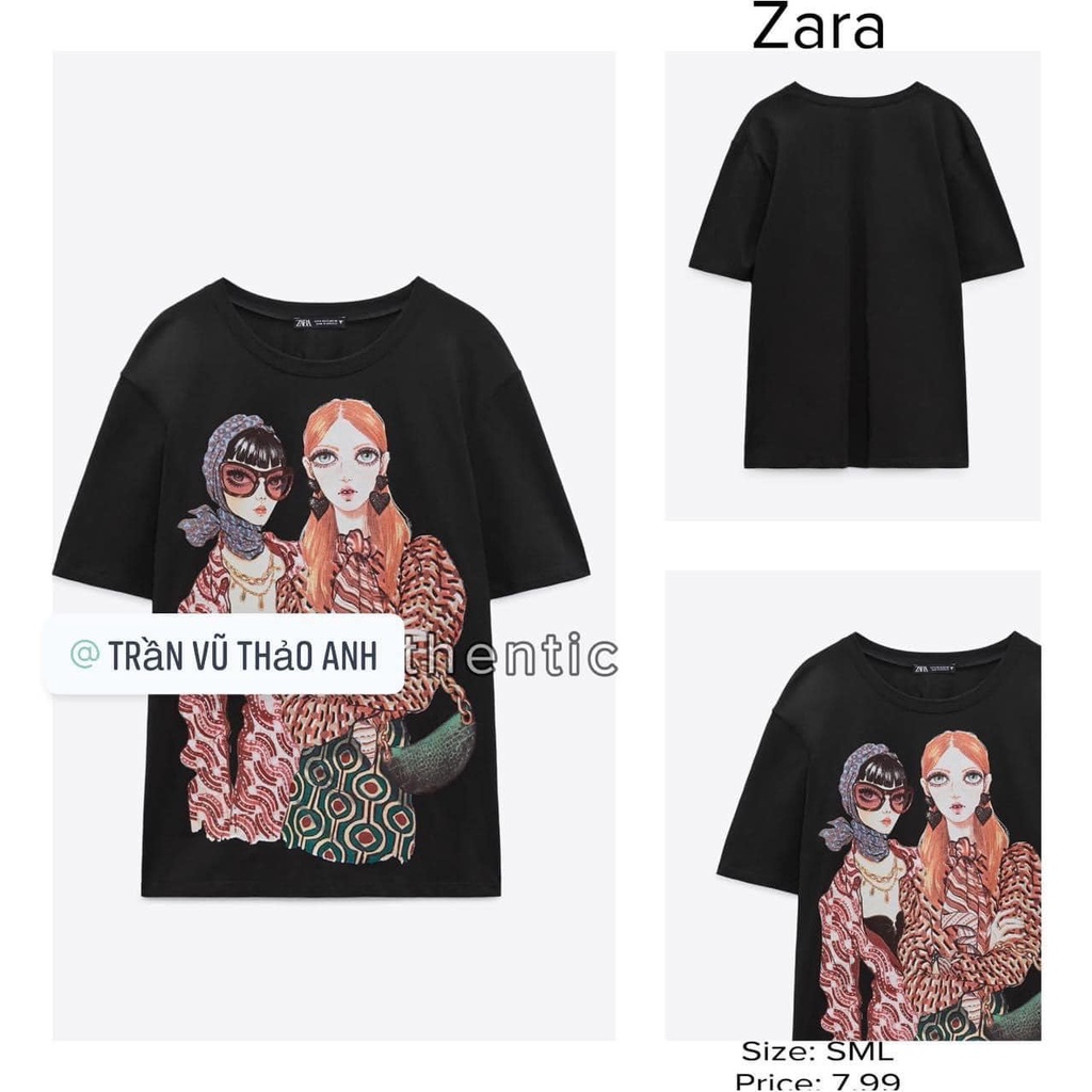 Áo thun nữ phông cổ tròn Z.R hoạt hình from dấu quần chất cotton 4 chiều mềm mịn
