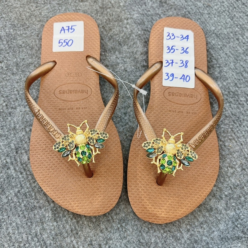 dép HVN slim gắn charm