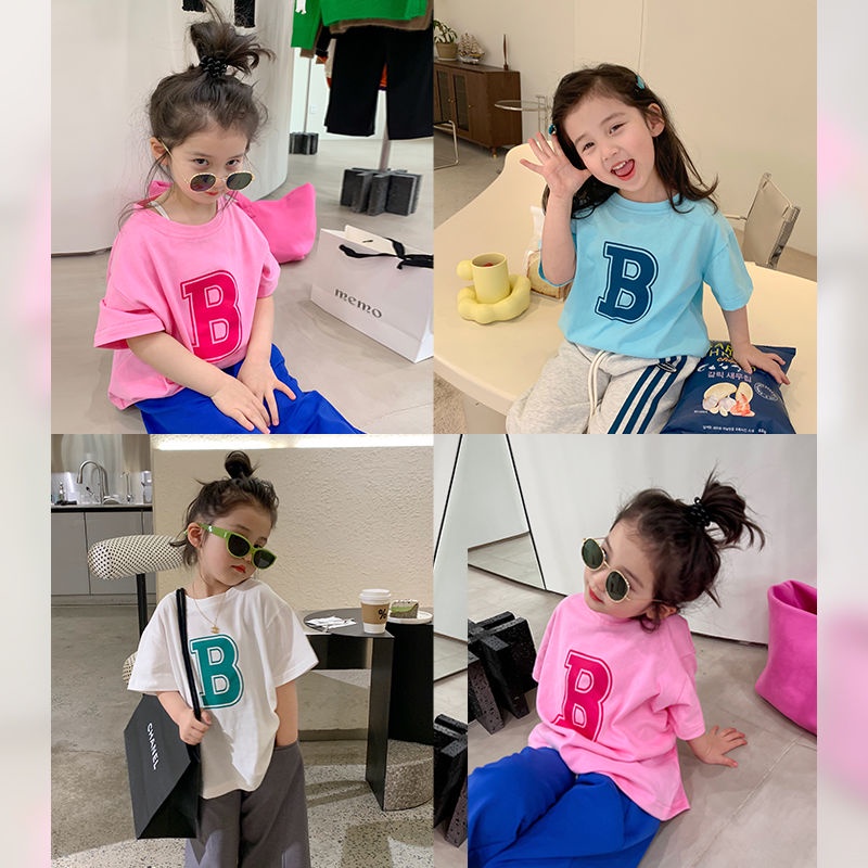 Áo Thun Cotton Tay Ngắn In Chữ Mới Dành Cho Bé Gái